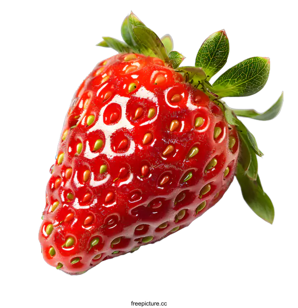 [Transparent Background PNG]Single Strawberry on White Background