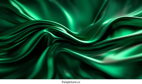 Emerald Green Satin Fabric Texture