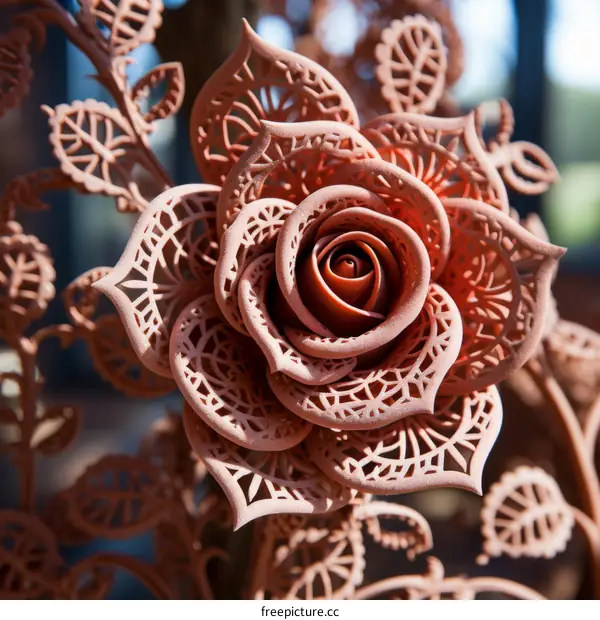3D Printed Rose with Delicate Details