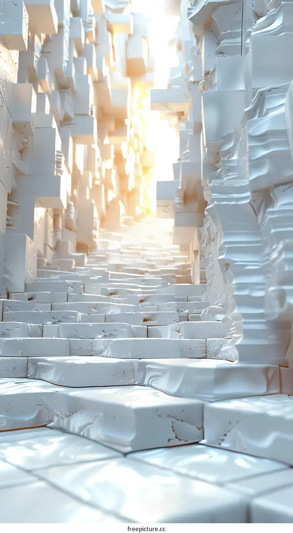 Abstract Pathway of White Cubes
