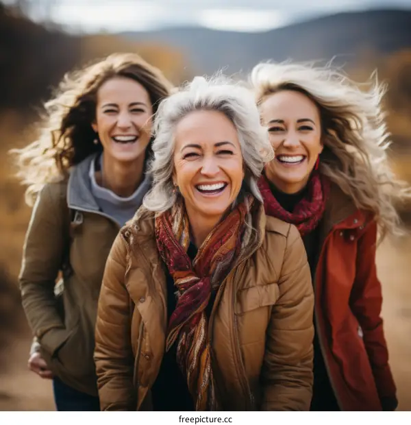 Three generations of women laughing together