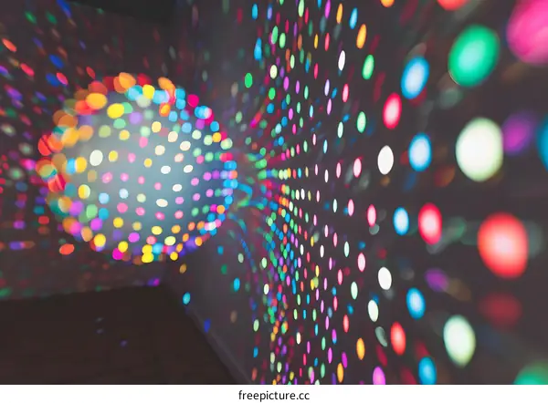 Colorful Abstract Bokeh Light Pattern on Wall