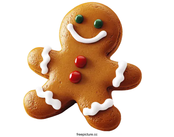 [Transparent Background PNG]A Festive Gingerbread Man Cookie