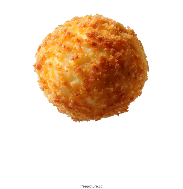 [Transparent Background PNG]Crispy Fried Ball of Food on White Background