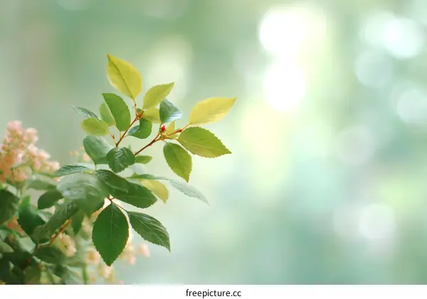 Fresh Green Leaves in Nature Background