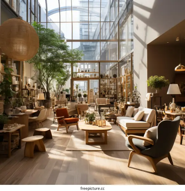 Modern Living Room with Large Windows and Natural Light