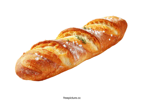 [Transparent Background PNG]Delicious Fresh Baked Baguette with Herbs