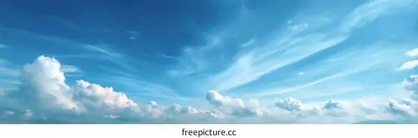 Vast Azure Sky with Fluffy Cloudscape