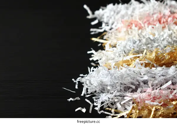Colorful Shredded Paper Decorated on Dark Background