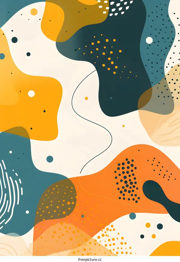 Abstract Background With Colorful Shapes And Dots