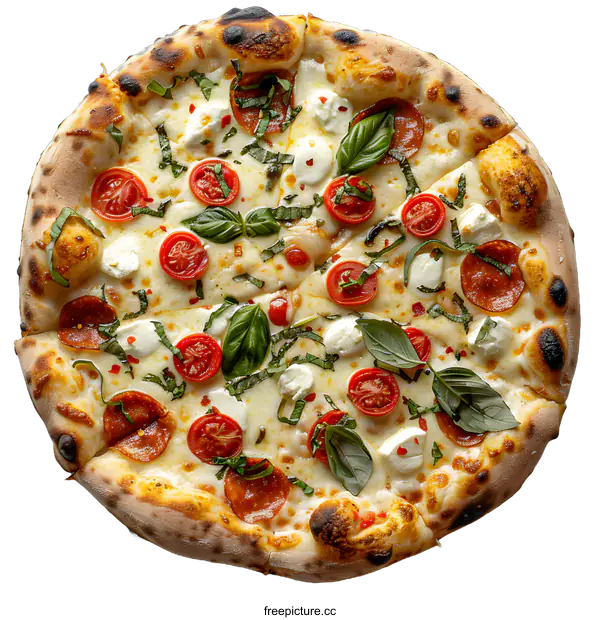 [Transparent Background PNG]Delicious Pizza with Fresh Toppings