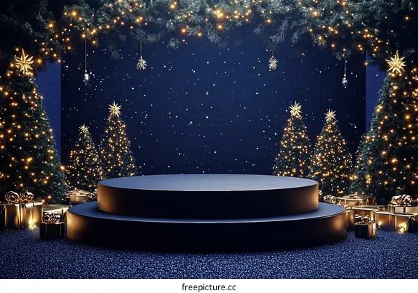 Christmas Scene with Elevated Platform