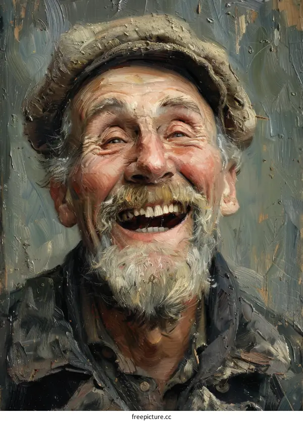 Portrait of a Laughing Elderly Man