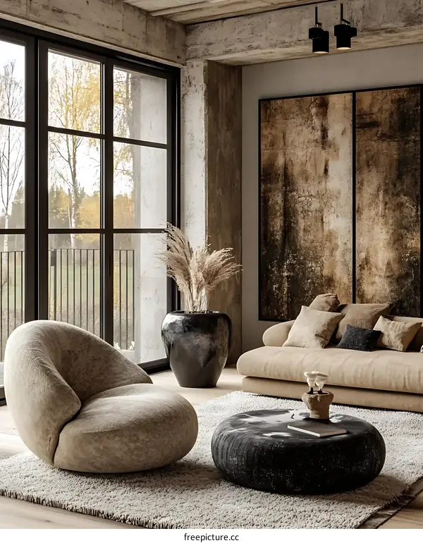 Modern Living Room Interior Design Illustration