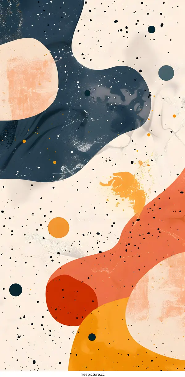 Abstract Art With Organic Shapes And Dots