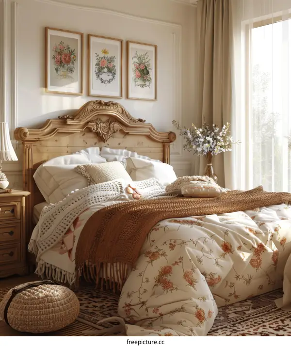 Cozy and Relaxing Bedroom with Country Chic Decor
