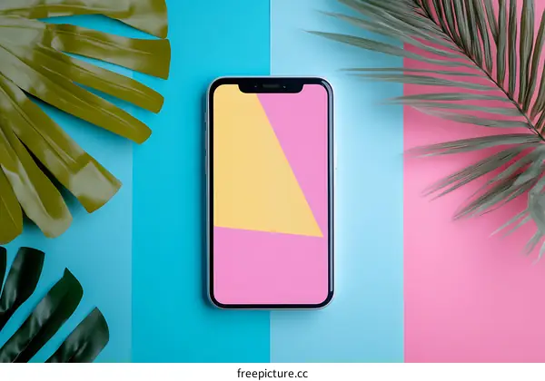 Smartphone with Summer Theme Background