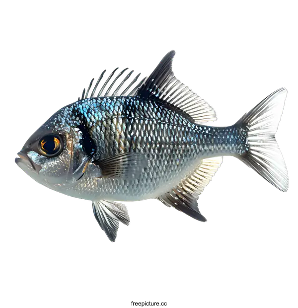 [Transparent Background PNG]Black Sea Bream Fish Isolated on White
