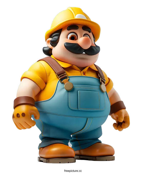 [Transparent Background PNG]3D Cartoon Construction Worker
