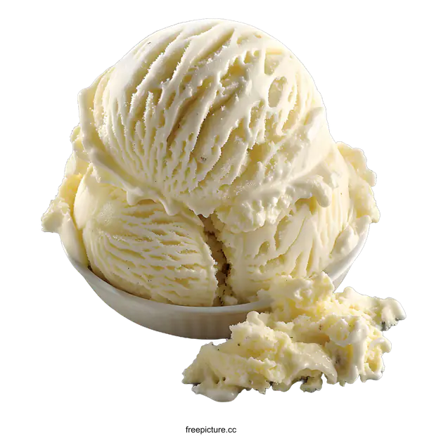 [Transparent Background PNG]Scoops of Vanilla Ice Cream