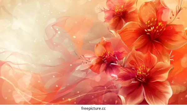 Art Nouveau Floral Design with Growth