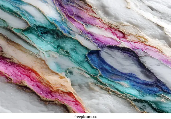 Abstract Colorful Marble Effect Art Illustration