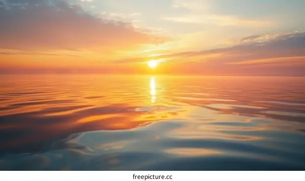 Sunset over a calm sea