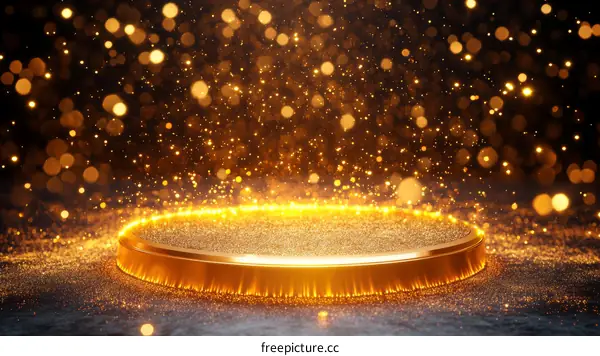 Golden Sparkling Award Platform Illustratio