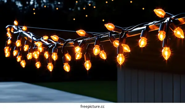 Warm Outdoor String Lights at Night