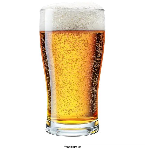 [Transparent Background PNG]Glass of Beer with Froth Illustration