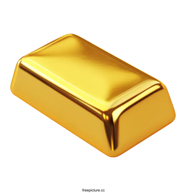 [Transparent Background PNG]Gold Bar Illustration on White Background