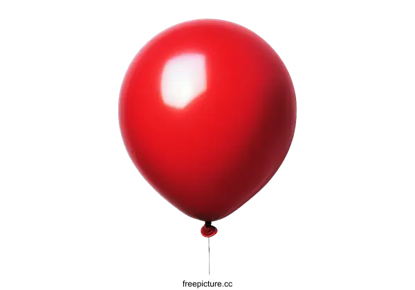 [Transparent Background PNG]Single Red Balloon Against White Background