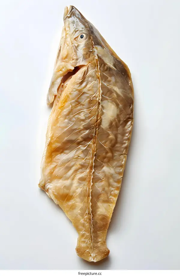 Dried Yellow Croaker Fish on White Background