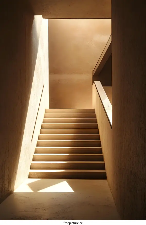 Minimalist Staircase with Sunlight
