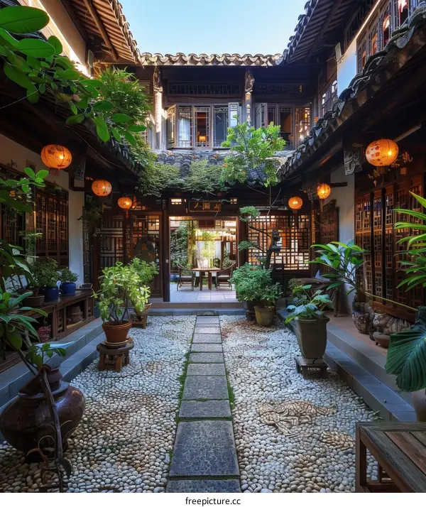 Courtyard with traditional chinese architecture