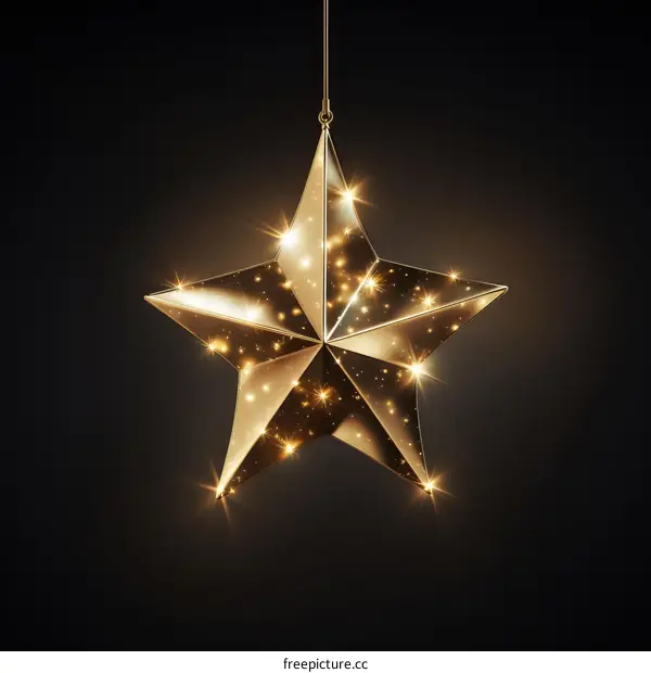 Three-dimensional立体 golden star hanging ornament