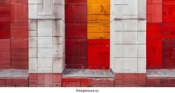 Colorful ceramic tiles on the wall