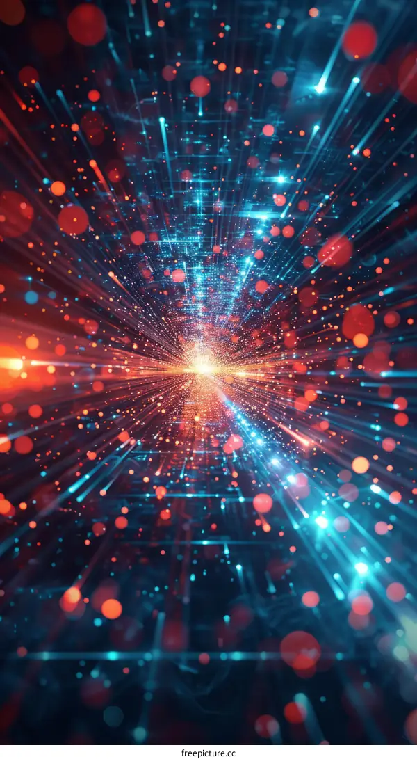 Abstract Glowing Circuit Board Illustration