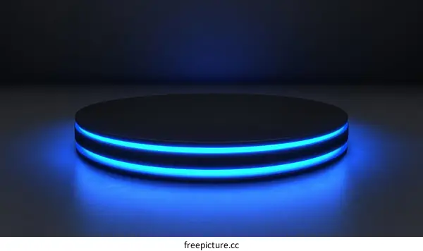 Neon Blue Circle Stage Platform