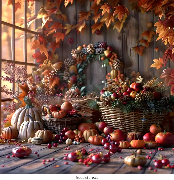 Still life of autumn harvest