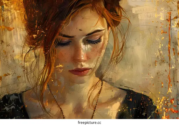 portrait of a beautiful woman with red hair