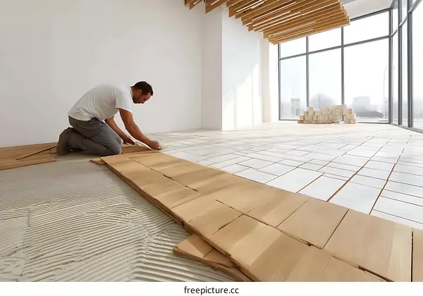 Installing Hardwood Flooring in Modern Interior