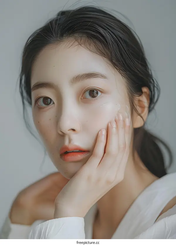 Close Up Portrait Of A Young Asian Woman