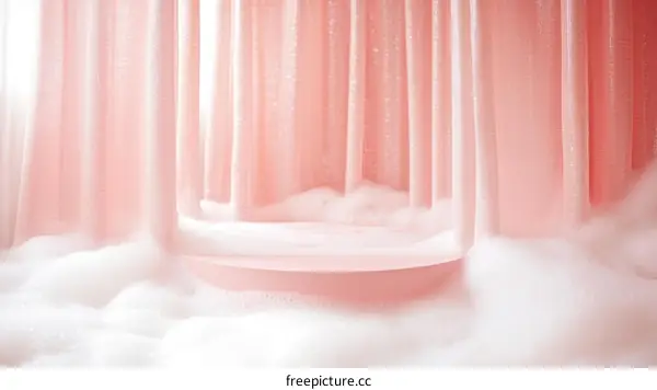 Pink Foam Bath Scene Illustration