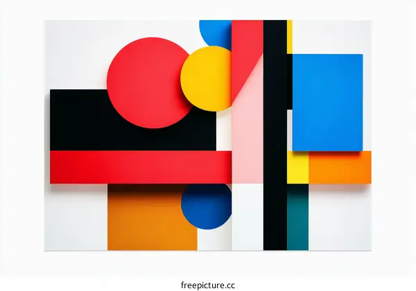 Abstract Geometric Shapes Composition