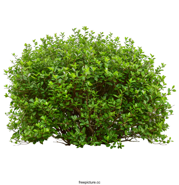 [Transparent Background PNG]Green Bush with Lush Foliage Isolated on White Background