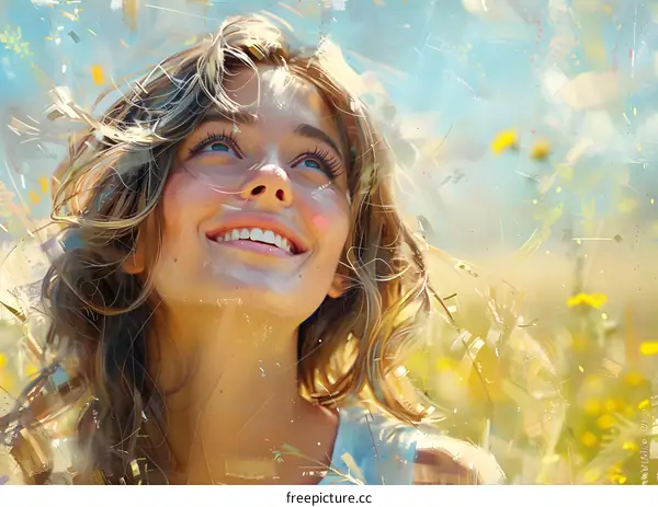 portrait of a smiling woman with long blond hair