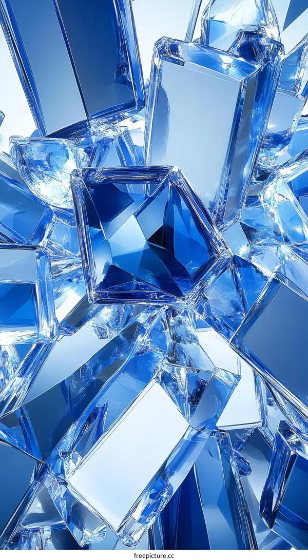 Abstract Shattered Blue Crystals