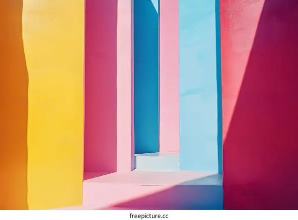 Colorful Walls with Shadows