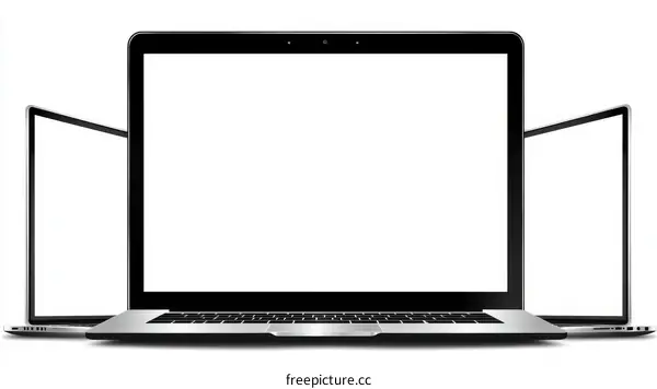 Three Laptop Mockups with Empty Screens